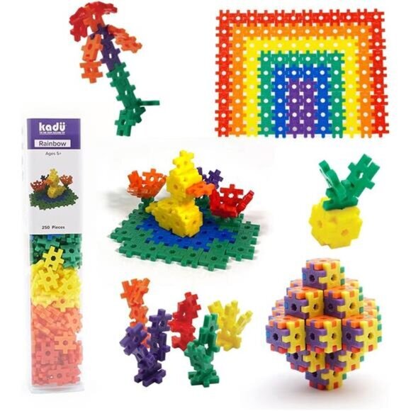 Rainbow 250 Piece Set STEM Building Construction Toy for Kids Girls Boys Ages 5+ - Picture 1 of 6